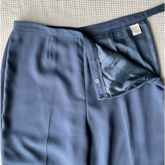 Casual Corner Annex Blue Straight Leg High Rise Lined Side Zip Pants Trousers 16 - Picture 3 of 10